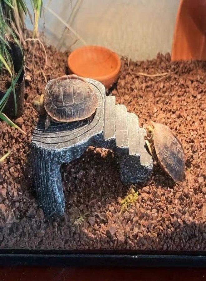 VOBRAMY Reptile Basking Rock Tank Ornament Lizard Gecko Turtle Climbing Ladder Platform Toad Rest Hiding Cave Platform - Image 2
